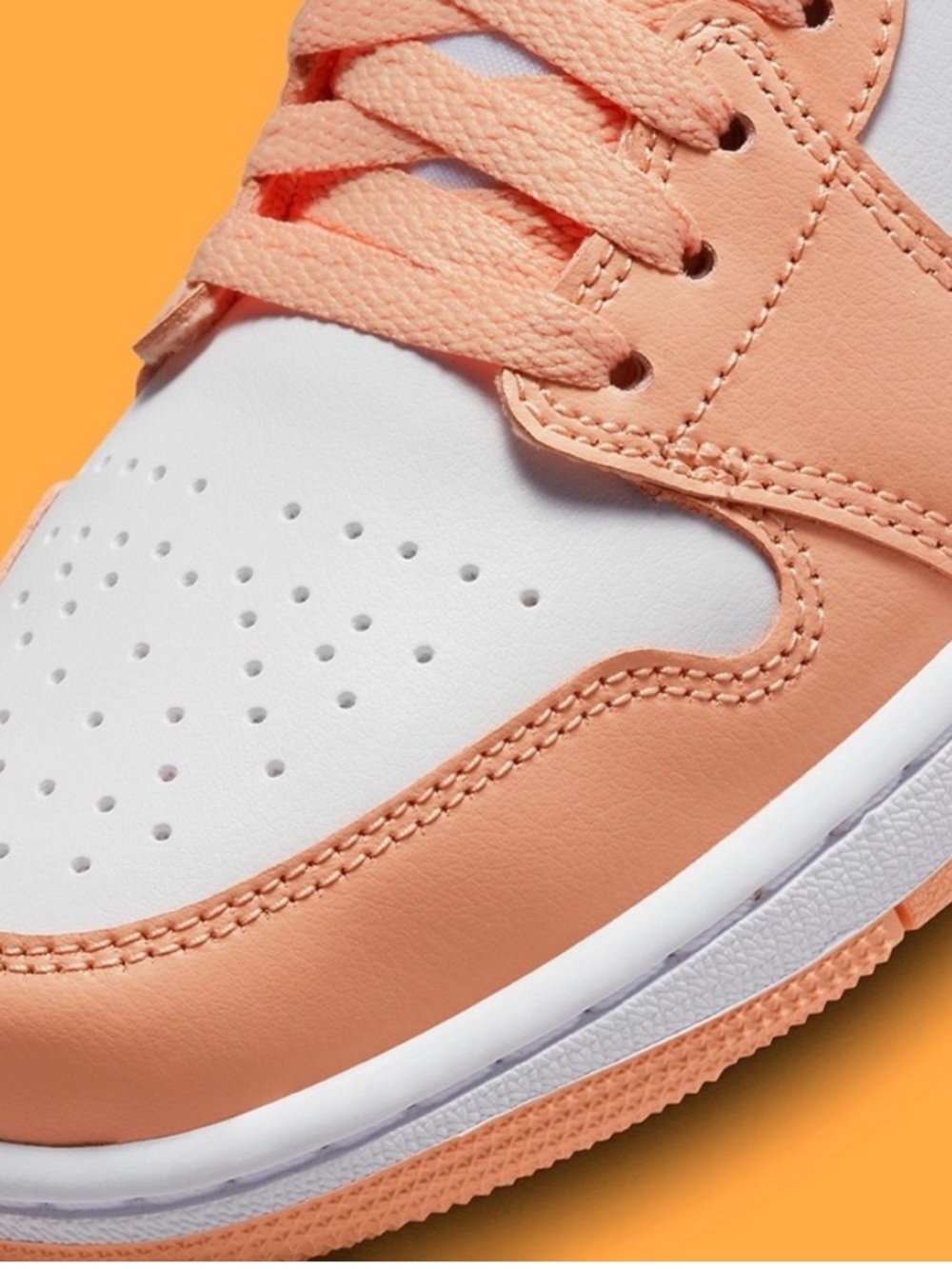 Nike Women's Air Jordan 1 Low 'Sunset Haze' Bright Citrus DC0774 801 Size 9 - Picture 7 of 8